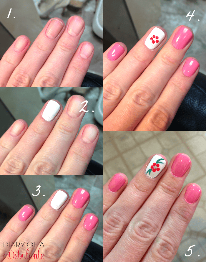 Floral Spring Nail Trends featuring Revlon's Bubbly, Fearless, and Trendy shades