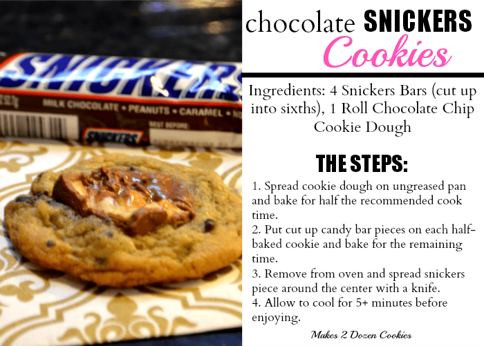 Chocolate Snickers Cookies Cookies, Chocolate, Snickers, Candy Bar, Recipe, Dessert