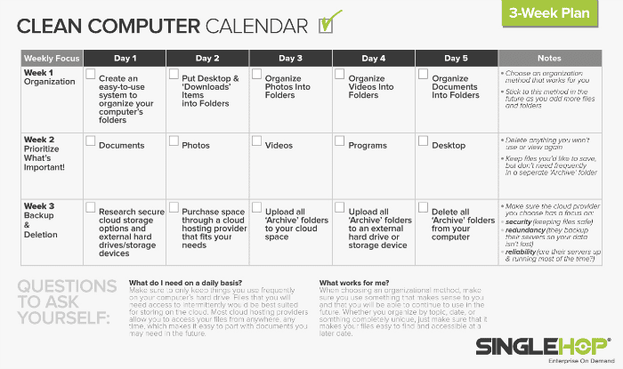 SingleHop Clean Computer Calendar SingleHop, How to Clean Your Computer, National Clean Up Your Computer Month