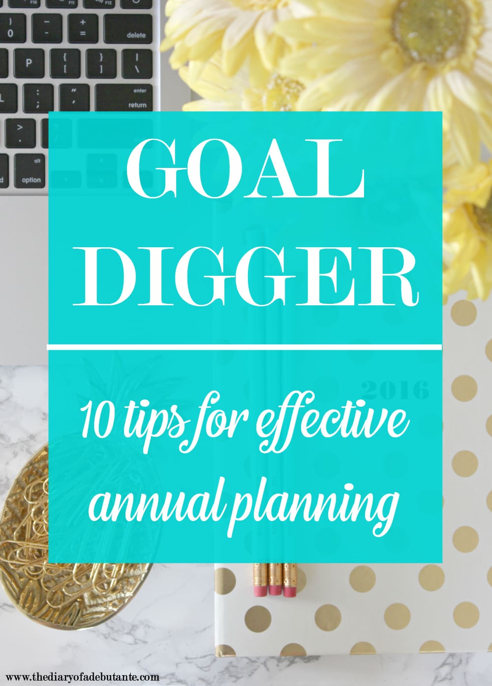 Become a goal digger with these 10 helpful annual planning tips for effective organization and inspiration from blogger Stephanie Ziajka. Become a goal digger with these 10 helpful annual planning tips for effective organization and inspiration from blogger Stephanie Ziajka.