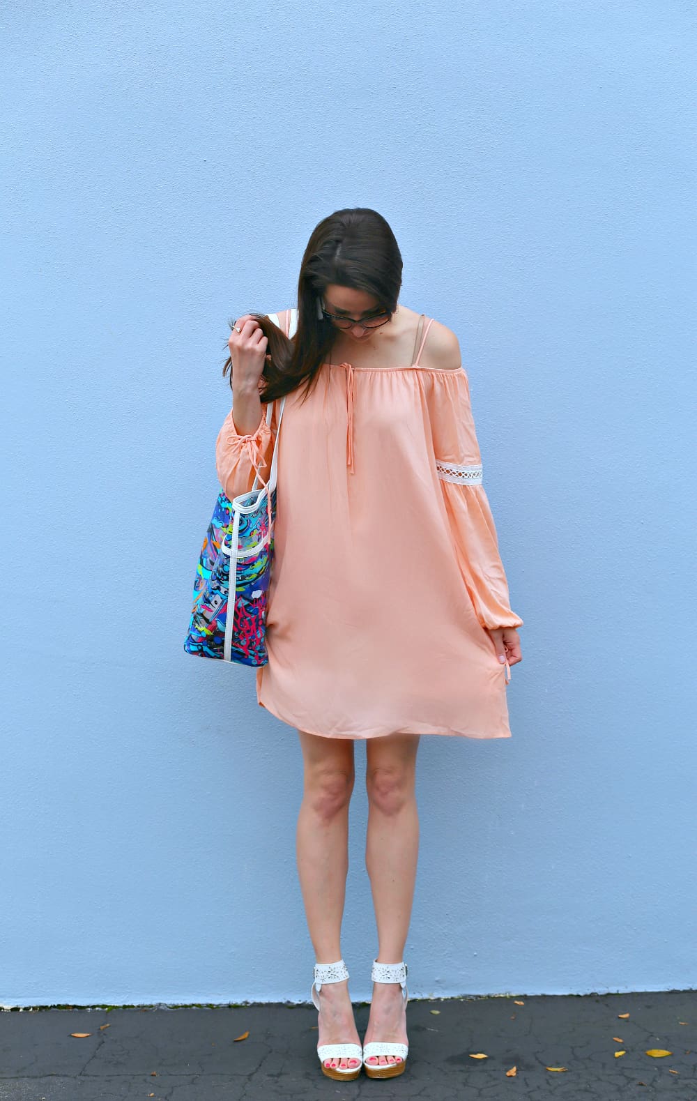 peach boho dress, Sakroots, Noa Elle, Sakroots Tote, Festival Dress, Spring Dress, Stephanie Ziajka, Diary of a Debutante
