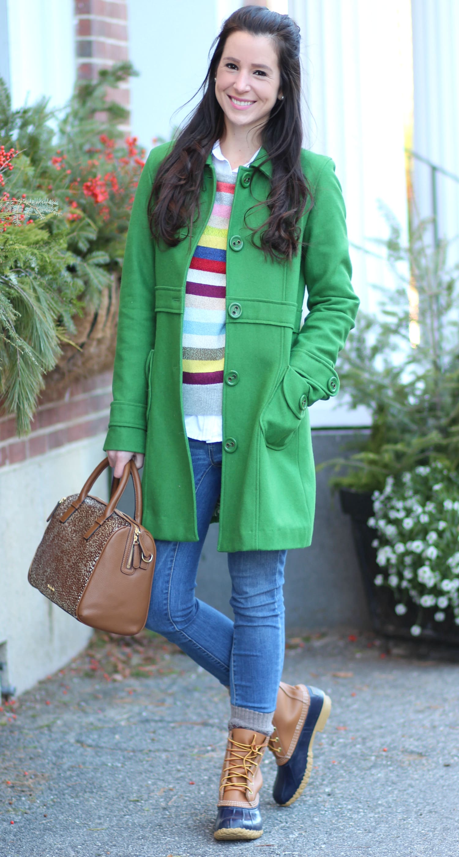 Crazy stripe GAP sweater plus 5 winter hair hacks every girl should know