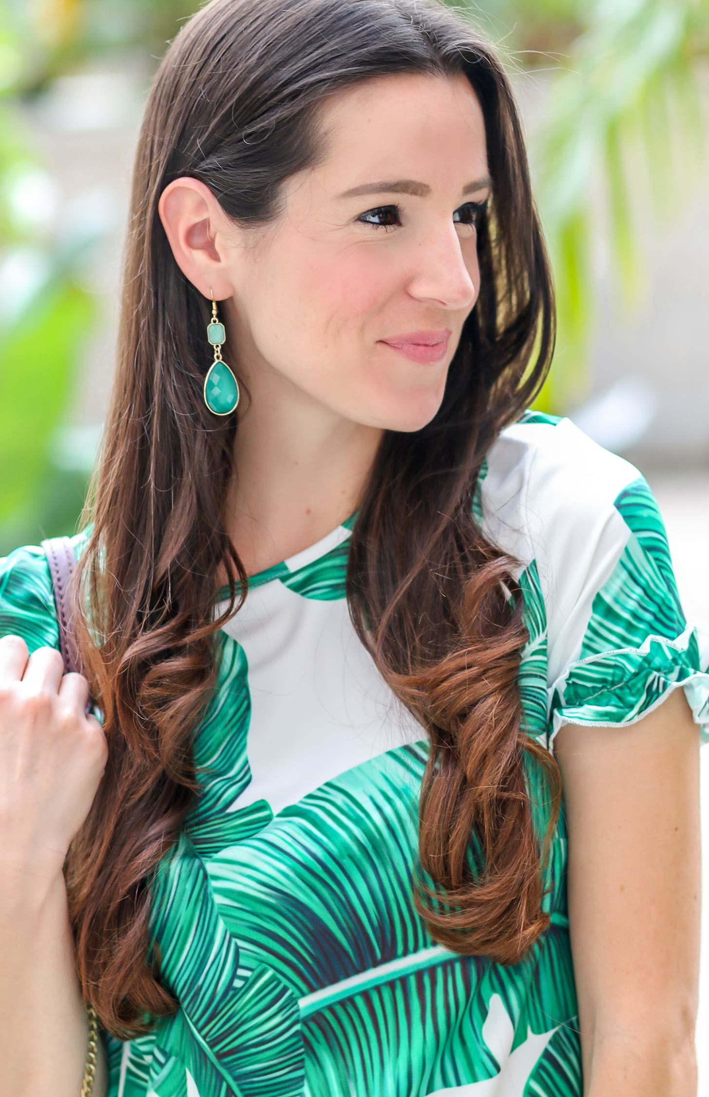How to Add Volume to Second Day Hair + SheIn Palm Print Shift Dress