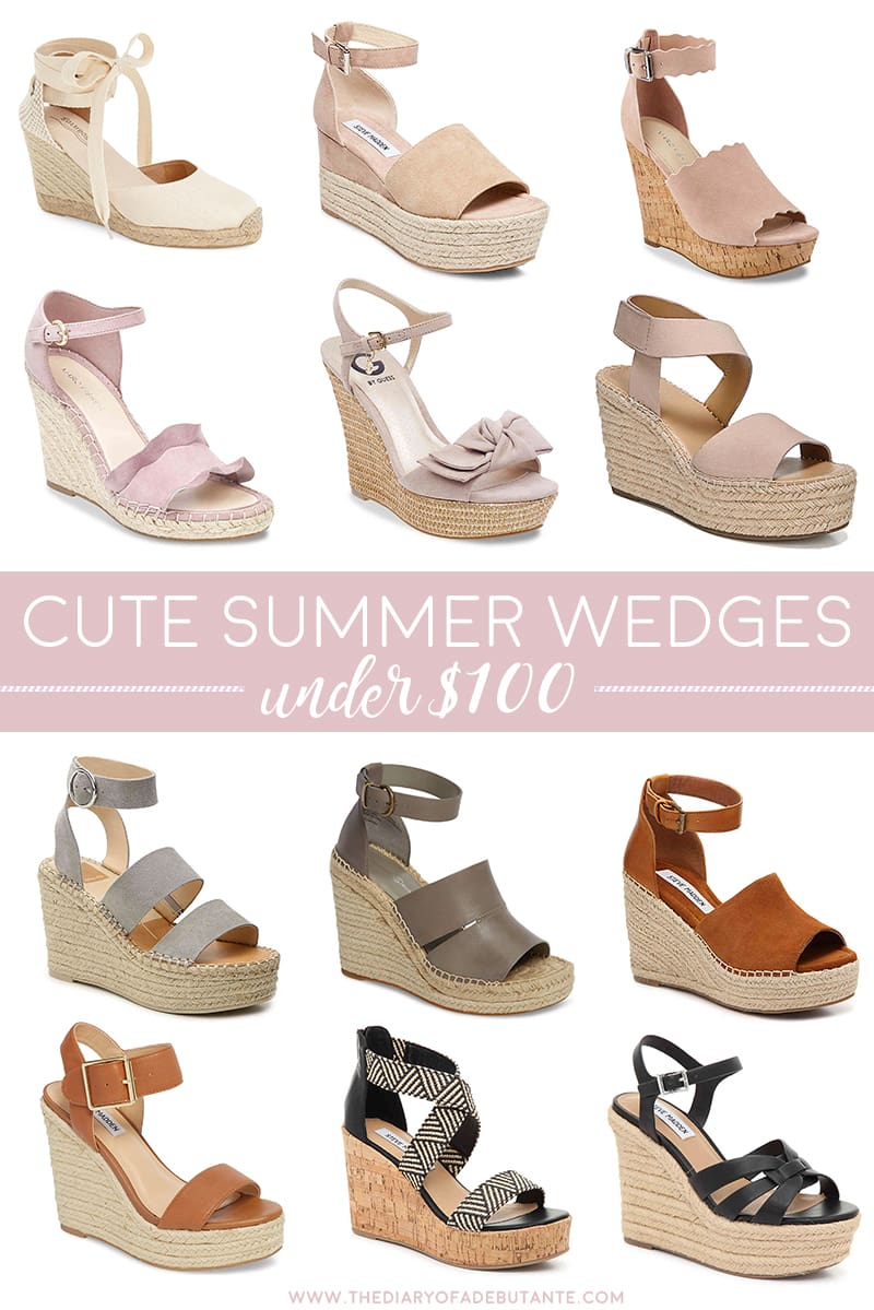 Cheap Cute Wedges for Summer under $100 by southern fashion blogger Stephanie Ziajka from Diary of a Debutante, summer wedges, summer wedge shoes, womens sandals under 100 Cheap Cute Wedges for Summer under $100 by southern fashion blogger Stephanie Ziajka from Diary of a Debutante, summer wedges, summer wedge shoes, womens sandals under 100