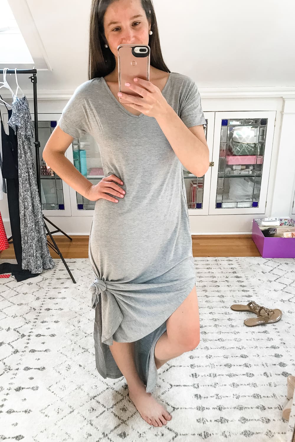Gray Grecerelle Loose Split Maxi Dress on Amazon, how to tie a maxi dress in front, Amazon Summer Try-On Haul and Style Picks by popular affordable fashion blogger Stephanie Ziajka from Diary of a Debutante Gray Grecerelle Loose Split Maxi Dress on Amazon, how to tie a maxi dress in front, Amazon Summer Try-On Haul and Style Picks by popular affordable fashion blogger Stephanie Ziajka from Diary of a Debutante