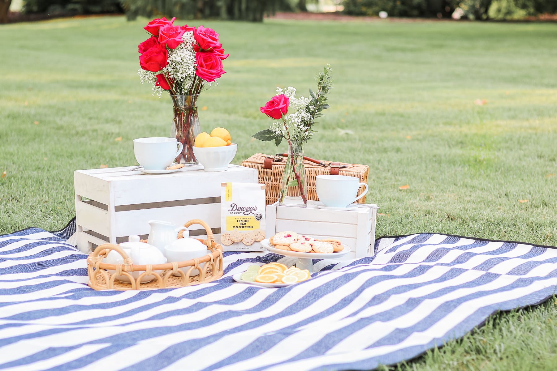 The Perfect Afternoon Tea Picnic Spread by popular midwest lifestyle blogger Stephanie Ziajka on Diary of a Debutante, tea party picnic spread, tea party picnic ideas, afternoon tea picnic ideas, Dewey's Bakery Lemon Bar Cookies