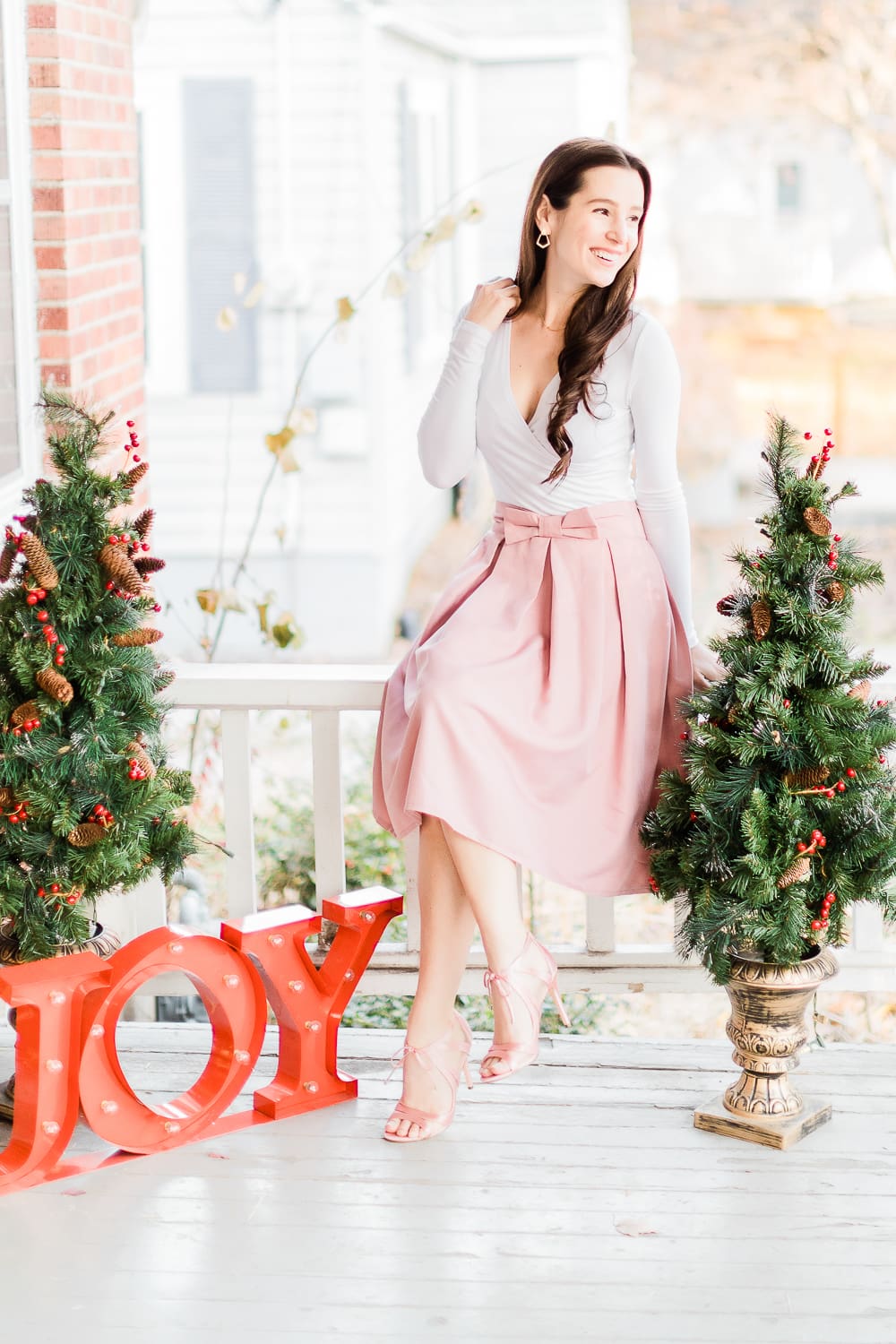 Preppy Christmas party outfit idea styled by affordable fashion blogger Stephanie Ziajka on Diary of a Debutante