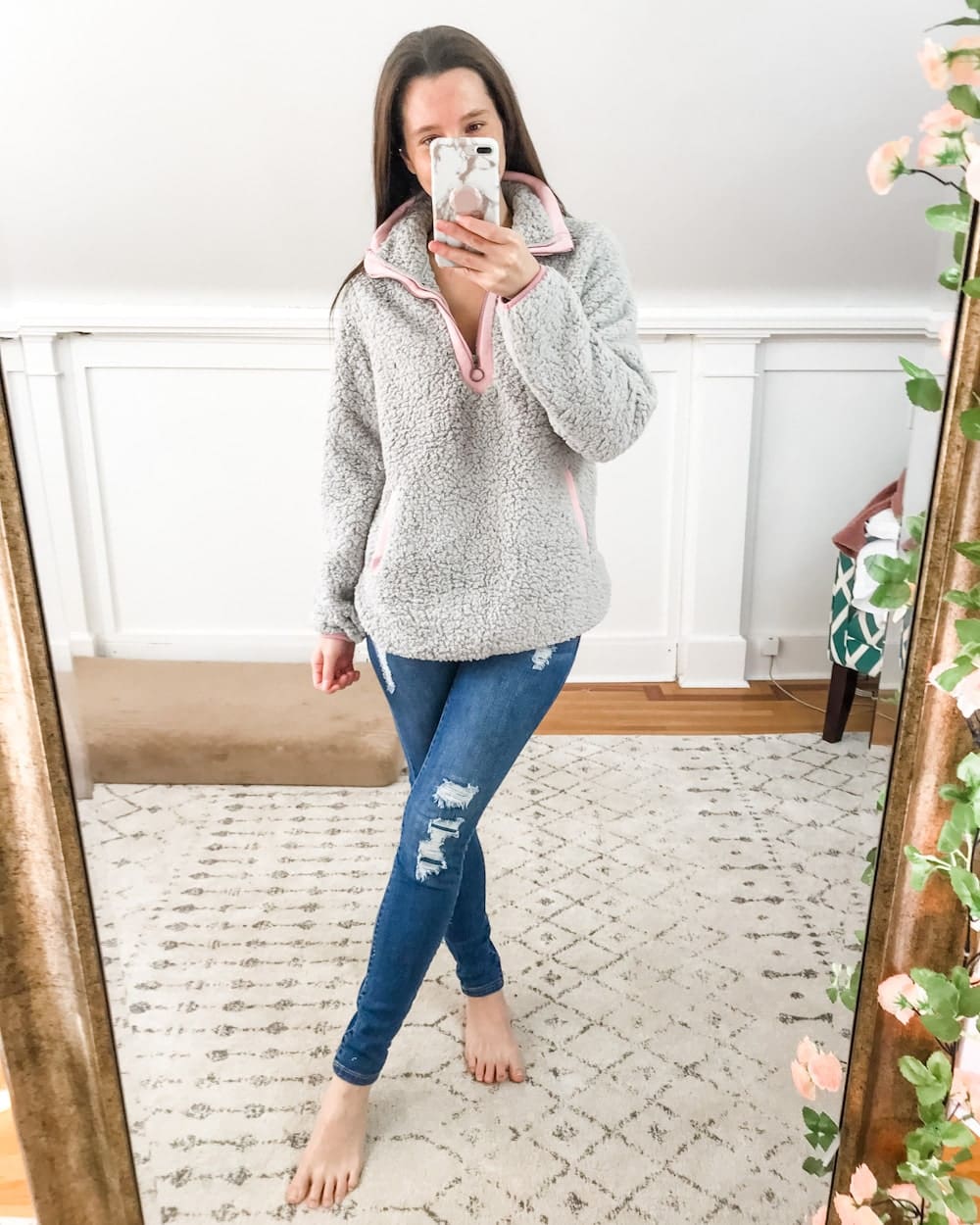 Amazon fleece pullover worn by affordable fashion blogger Stephanie Ziajka of Diary of a Debutante Amazon fleece pullover worn by affordable fashion blogger Stephanie Ziajka of Diary of a Debutante