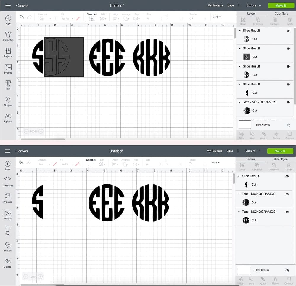 DIY blogger Stephanie Ziajka of Diary of a Debutante shows how to make a circle monogram in Cricut Design Space