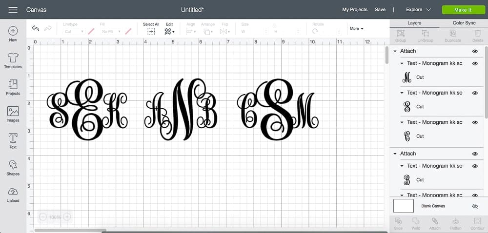 Cricut monogram tutorial using monogram KK font by DIY blogger Stephanie Ziajka on Diary of a Debutante