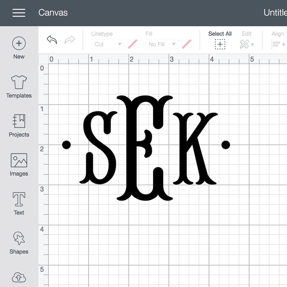 DIY blogger Stephanie Ziajka shows how to create a DIY fishtail monogram in Cricut Design Space on Diary of a Debutante