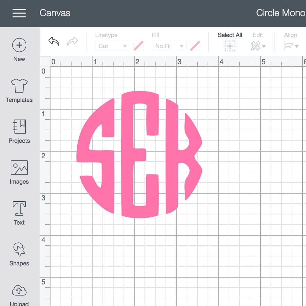 Cricut circle monogram created in Cricut Design Space by DIY blogger Stephanie Ziajka