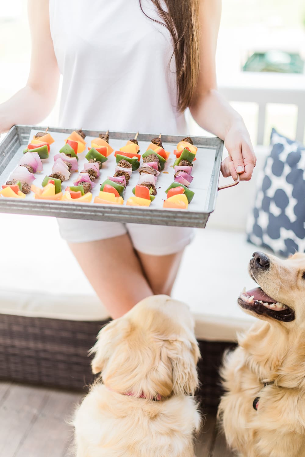 Two cute golden retriever puppies begging for food on Diary of a Debutante Two cute golden retriever puppies begging for food on Diary of a Debutante