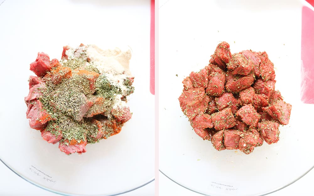Blogger Stephanie Ziajka shows step one of her oven baked shish kabobs recipe on Diary of a Debutante Blogger Stephanie Ziajka shows step one of her oven baked shish kabobs recipe on Diary of a Debutante