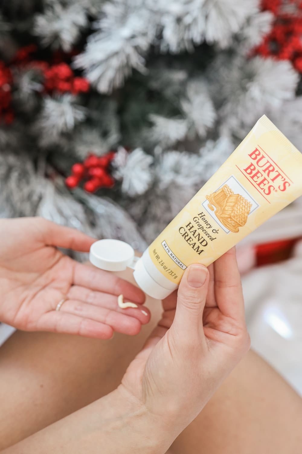 Blogger Stephanie Ziajka shares why Burt's Bees Honey and Grapeseed Oil Hand Cream is a great stocking stuffer for guys on Diary of a Debutante Blogger Stephanie Ziajka shares why Burt's Bees Honey and Grapeseed Oil Hand Cream is a great stocking stuffer for guys on Diary of a Debutante