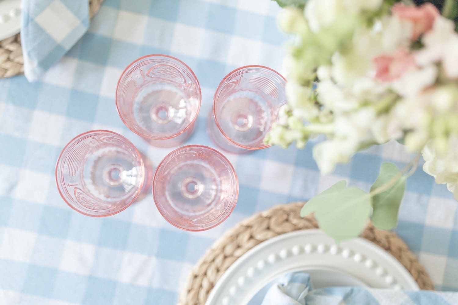 Pink Bormioli Rocco glasses styled in a spring tablescape by blogger Stephanie Ziajka on Diary of a Debutante Pink Bormioli Rocco glasses styled in a spring tablescape by blogger Stephanie Ziajka on Diary of a Debutante