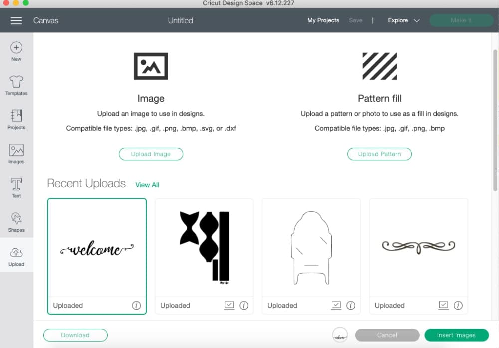Step one of how to upload your own image into Cricut Design Space from blogger Stephanie Ziajka on Diary of a Debutante Step one of how to upload your own image into Cricut Design Space from blogger Stephanie Ziajka on Diary of a Debutante
