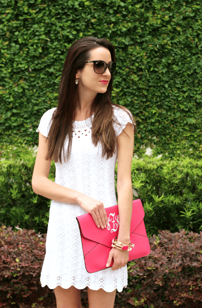 The most perfect little white dress. white scalloped dress, Lilly Pulitzer, Isaac Mizrahi, Marley Lilly, Ray-Ban