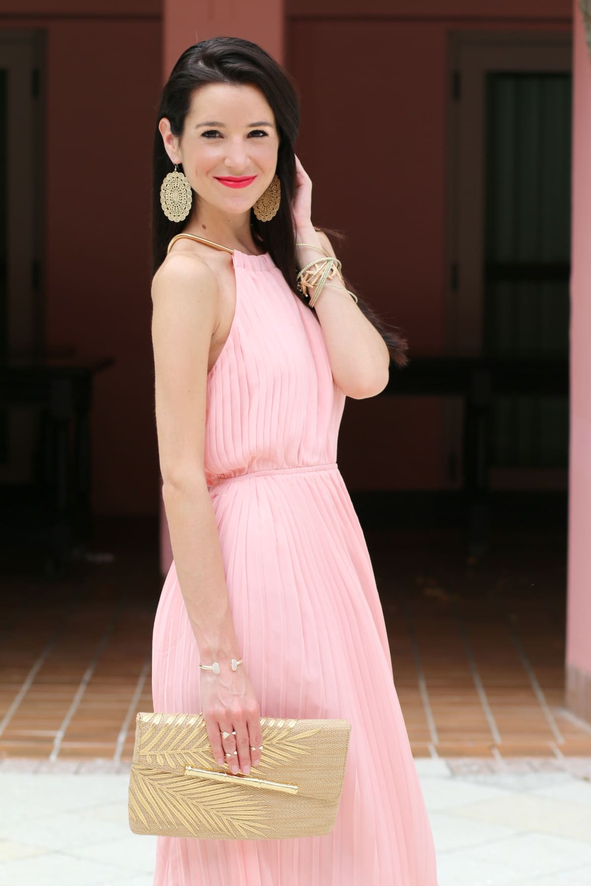 SheInside Pink Pleated Maxi Dress at the Boca Raton Resort in Boca Raton, Florida SheInside Pink Pleated Maxi Dress at the Boca Raton Resort in Boca Raton, Florida