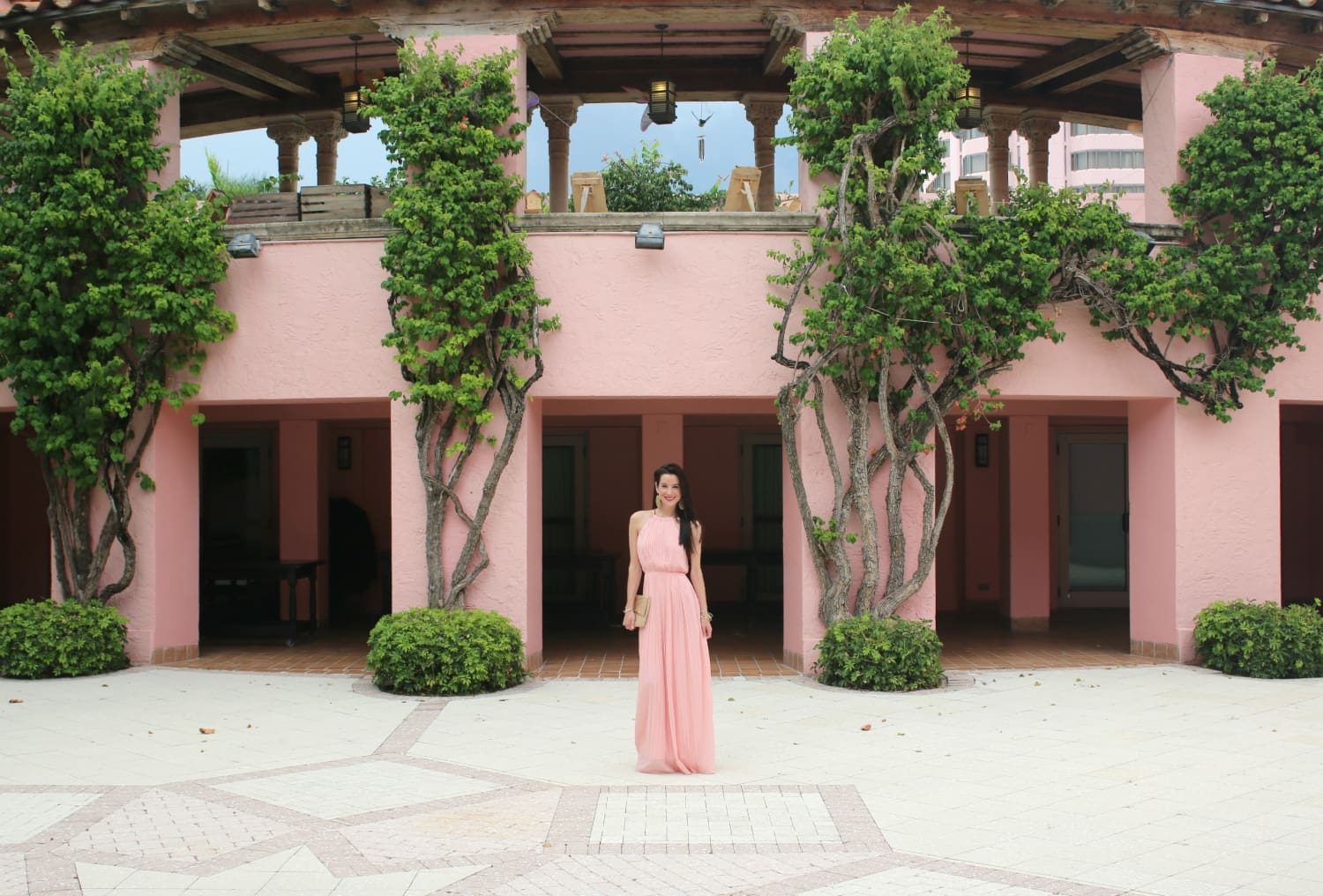 SheInside Pink Pleated Maxi Dress at the Boca Raton Resort in Boca Raton, Florida SheInside Pink Pleated Maxi Dress at the Boca Raton Resort in Boca Raton, Florida