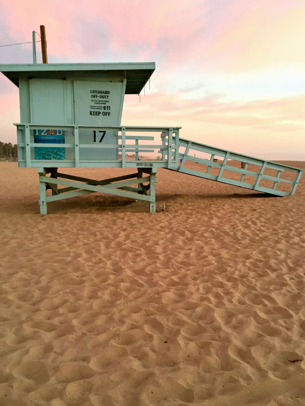 Lifeguard tower at sunset on the Santa Monica Pier Lifeguard tower at sunset on the Santa Monica Pier