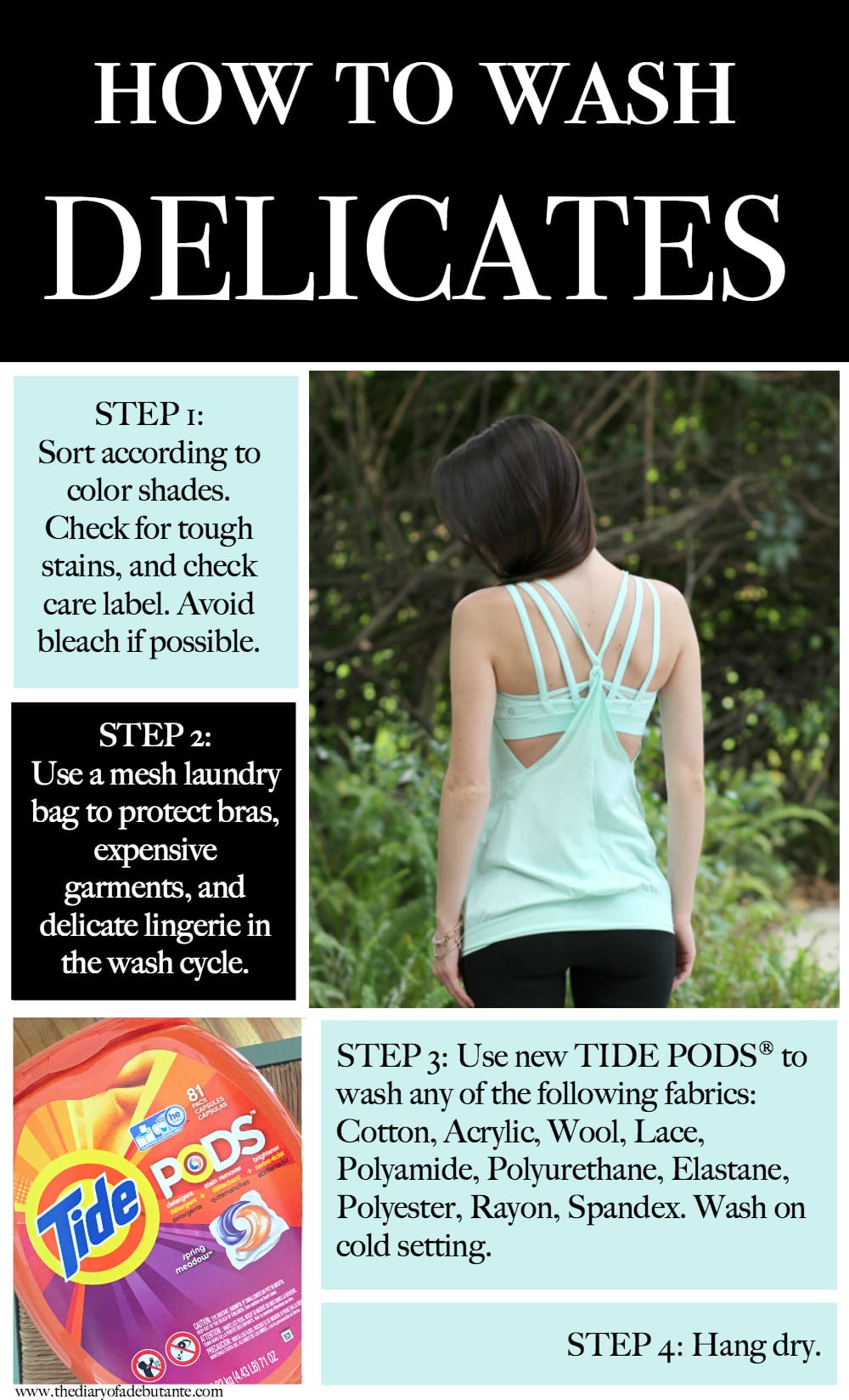 how to wash delicates, laundry tips, wash delicates, how to wash colored delicates, stephanie ziajka, diary of a debutante