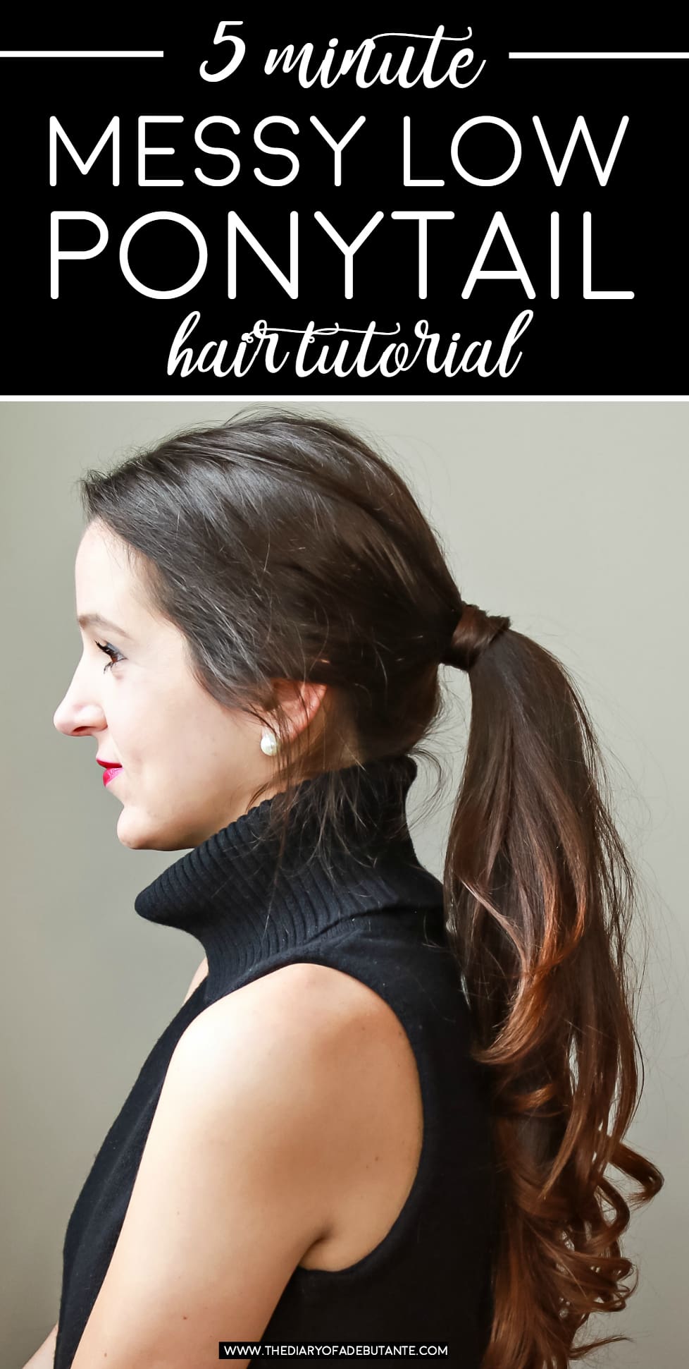 5-minute low messy ponytail hair tutorial by southern blogger Stephanie Ziajka from Diary of a Debutante 5-minute low messy ponytail hair tutorial by southern blogger Stephanie Ziajka from Diary of a Debutante