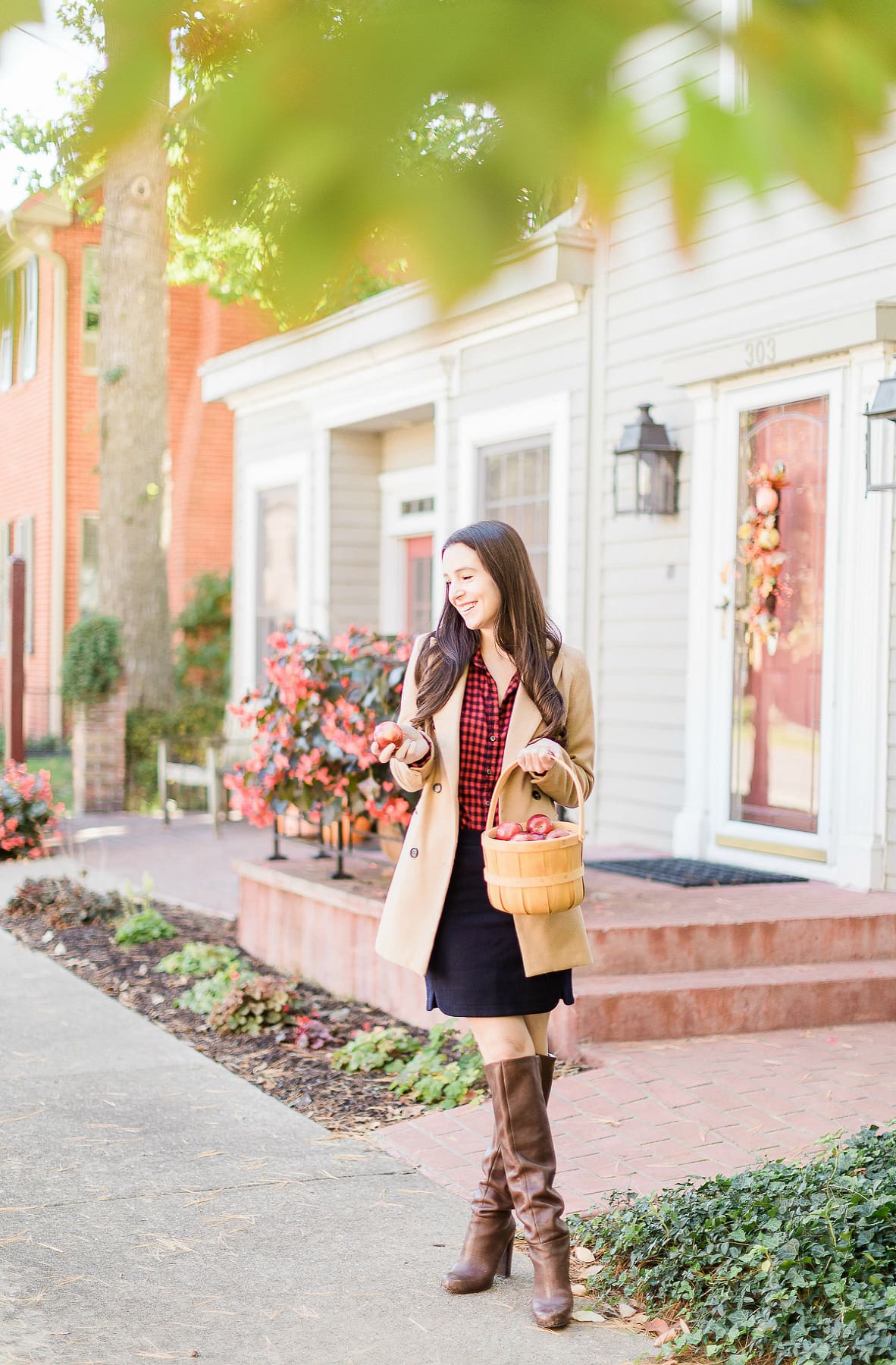 4 Preppy Fall Essentials to Add to Your Cold Weather Wardrobe by affordable style blogger Stephanie Ziajka from Diary of a Debutante, cute preppy fall outfits, LL Bean red gingham button down styled with a Shein double breasted camel coat, J.Crew Factory navy wool skirt, and Nine West block heel tall boots 4 Preppy Fall Essentials to Add to Your Cold Weather Wardrobe by affordable style blogger Stephanie Ziajka from Diary of a Debutante, cute preppy fall outfits, LL Bean red gingham button down styled with a Shein double breasted camel coat, J.Crew Factory navy wool skirt, and Nine West block heel tall boots