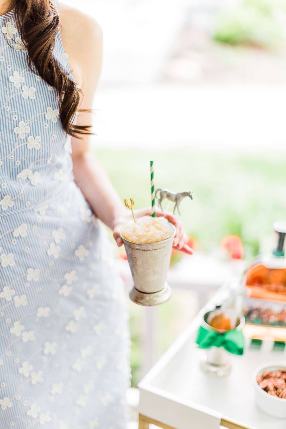 Frozen Mint Julep Punch Recipe from Pizzazzerie's Entertain in Style, frozen derby day drinks, Derby Day Bar Cart and Frozen Mint Julep Punch Recipe by Stephanie Ziajka from the popular southern lifestyle blog Diary of a Debutante Frozen Mint Julep Punch Recipe from Pizzazzerie's Entertain in Style, frozen derby day drinks, Derby Day Bar Cart and Frozen Mint Julep Punch Recipe by Stephanie Ziajka from the popular southern lifestyle blog Diary of a Debutante