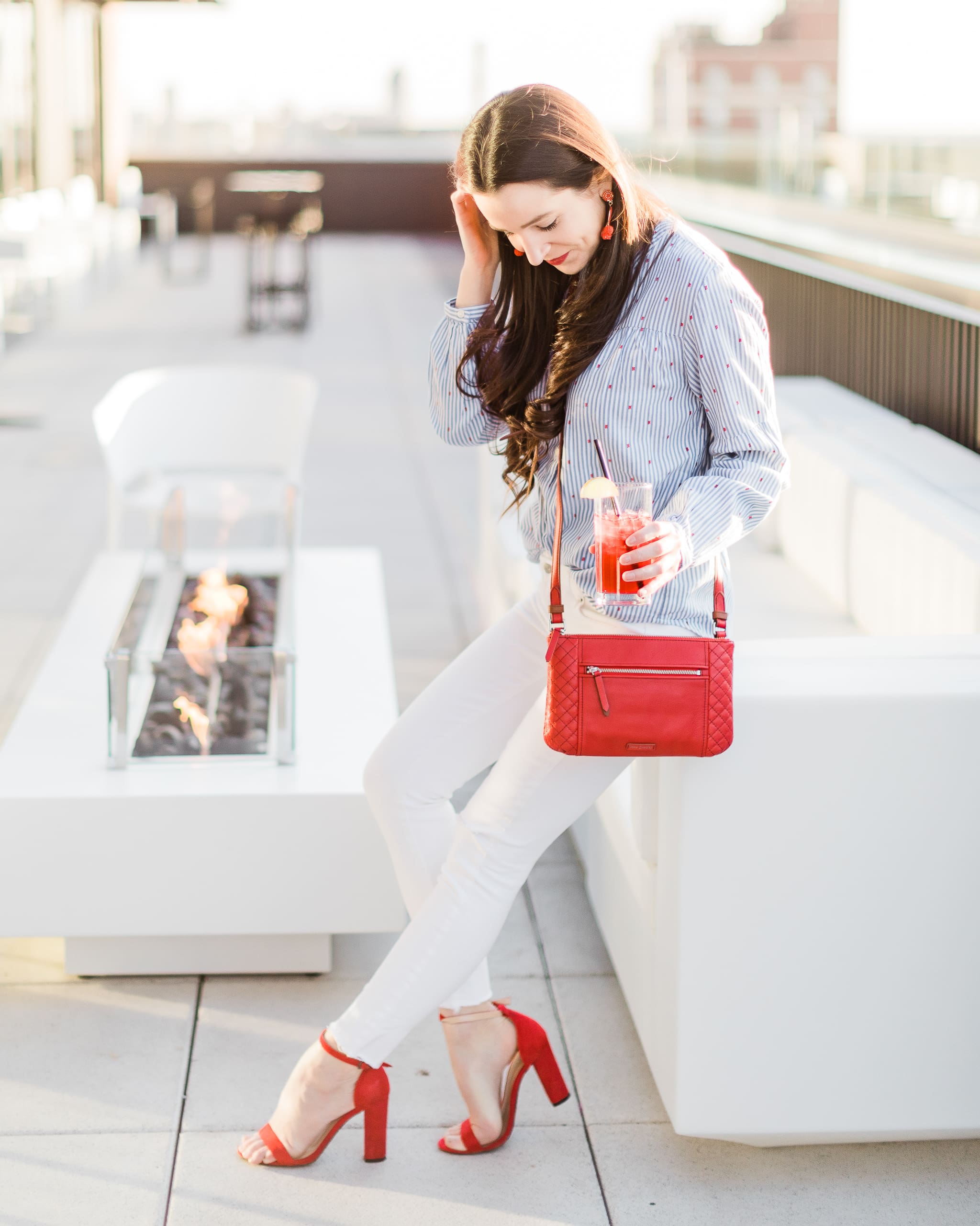 Old Navy blue striped button front shirt with red accessories outfit, 10 Preppy 4th of July Outfit Ideas for Women by popular affordable fashion blogger Stephanie Ziajka from Diary of a Debutante Old Navy blue striped button front shirt with red accessories outfit, 10 Preppy 4th of July Outfit Ideas for Women by popular affordable fashion blogger Stephanie Ziajka from Diary of a Debutante