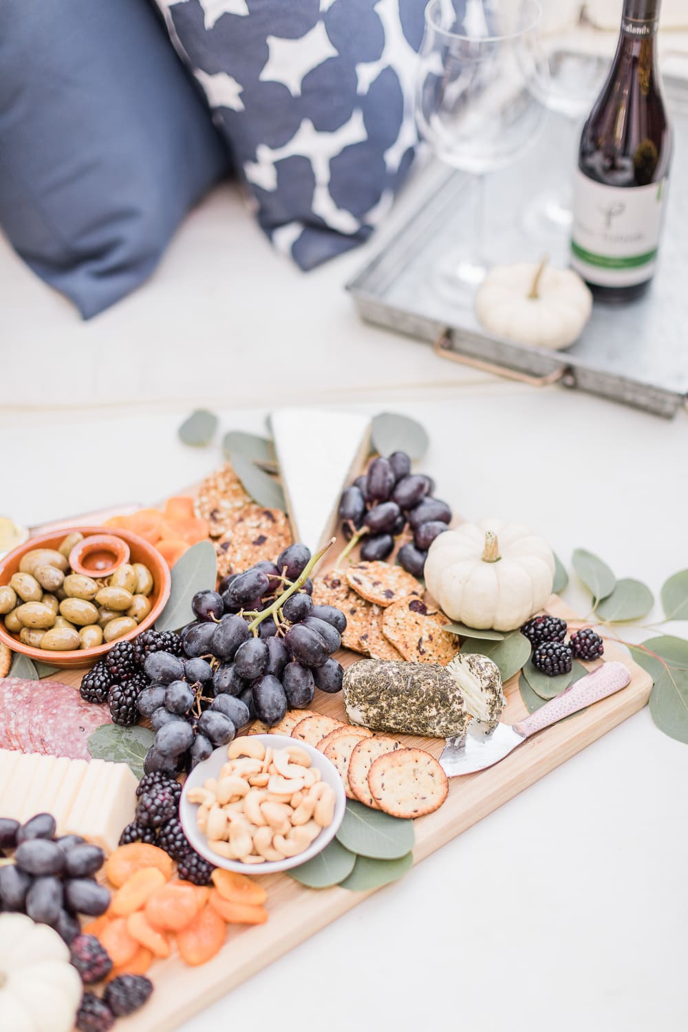 Wine and cheese board for fall created by blogger Stephanie Ziajka on Diary of a Debutante Wine and cheese board for fall created by blogger Stephanie Ziajka on Diary of a Debutante