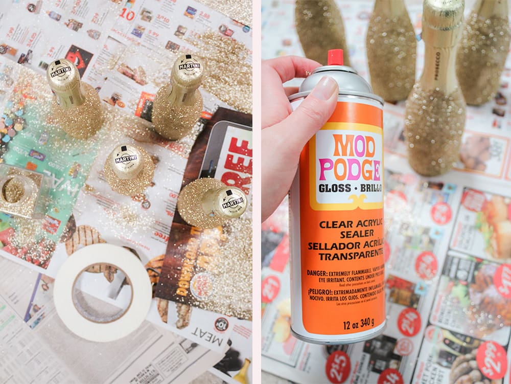 Mini glitter champagne bottle diy tutorial from popular diy blogger Stephanie Ziajka on Diary of a Debutante Mini glitter champagne bottle diy tutorial from popular diy blogger Stephanie Ziajka on Diary of a Debutante