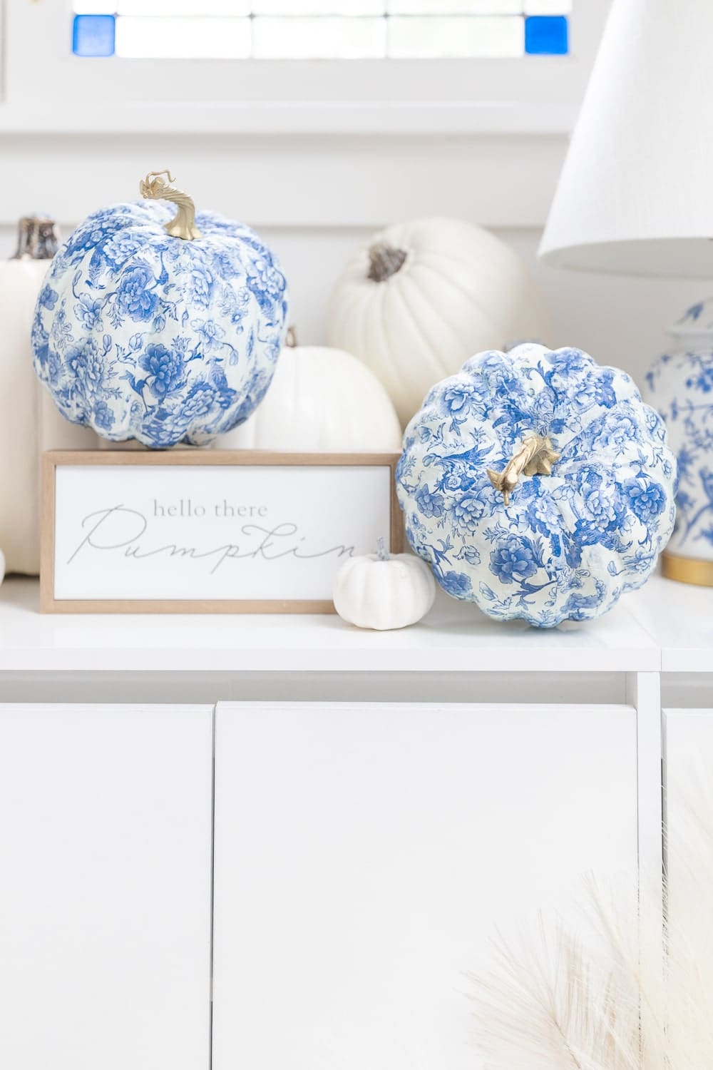Blogger Stephanie Ziajka shows how to make your own blue and white pumpkins on Diary of a Debutante Blogger Stephanie Ziajka shows how to make your own blue and white pumpkins on Diary of a Debutante